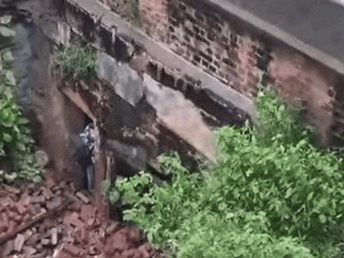 बस्ती शेख में बारिश से व्यक्ति का घर गिर गया। - Dainik Bhaskar