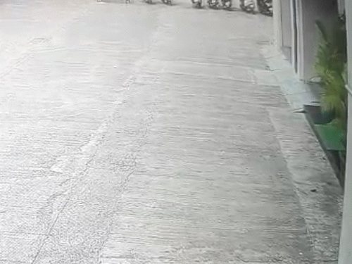 छत से पहले उसने अपने दो साल के बच्चे को नीचे फेंका।