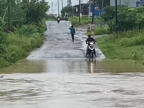 कोरबा में लगातार बारिश के बाद नदी-नाले उफान पर है।