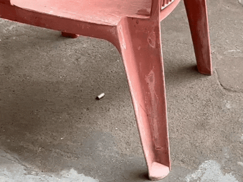 The bullet shell lying in the court premises.