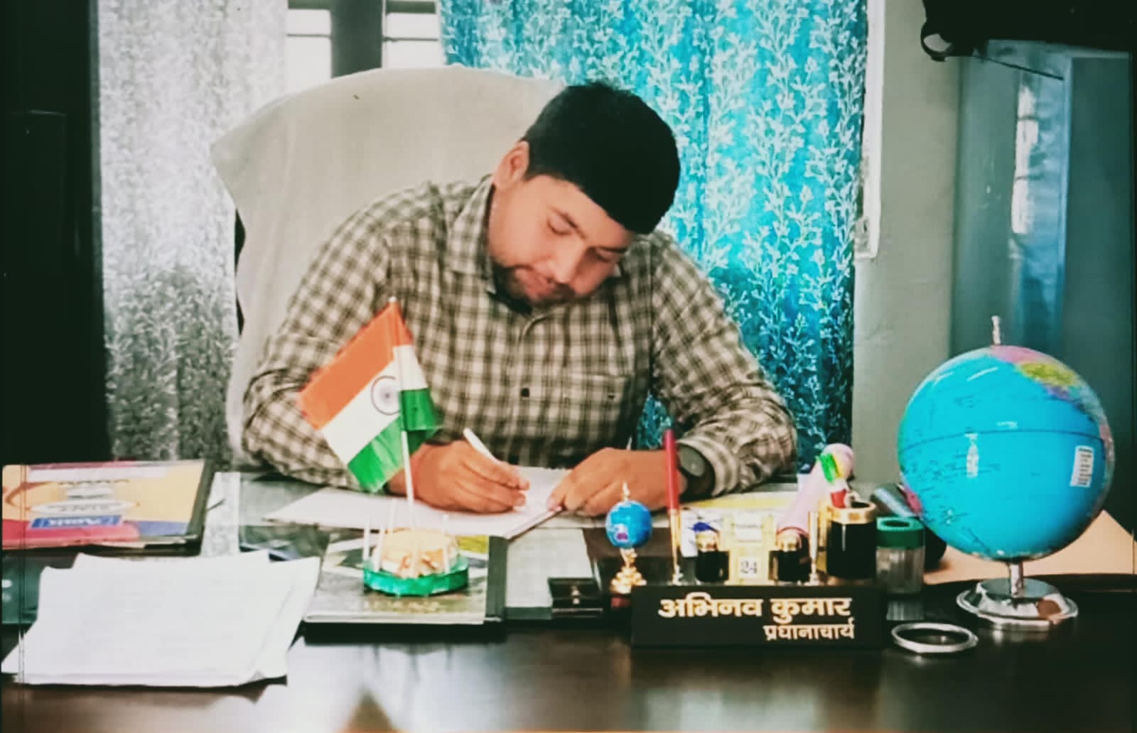 File photo of Manvi's husband Abhinav. He is the Principal in -charge in Nawabganj, Bareilly.