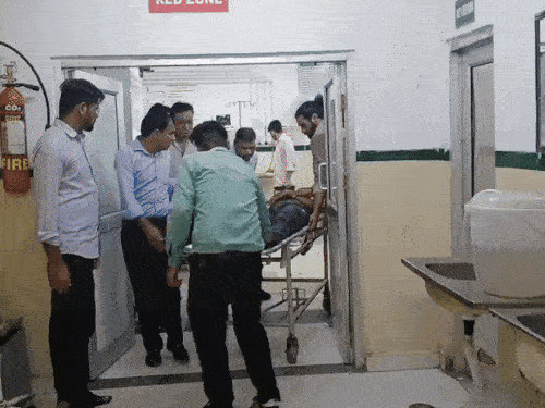 The injured youth was brought to the hospital.