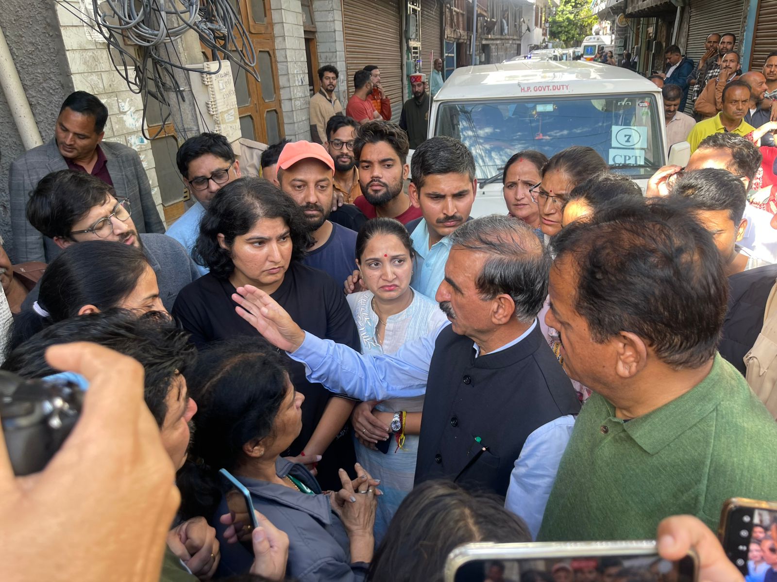 CM Sukhu meeting the disaster affected in Manali.