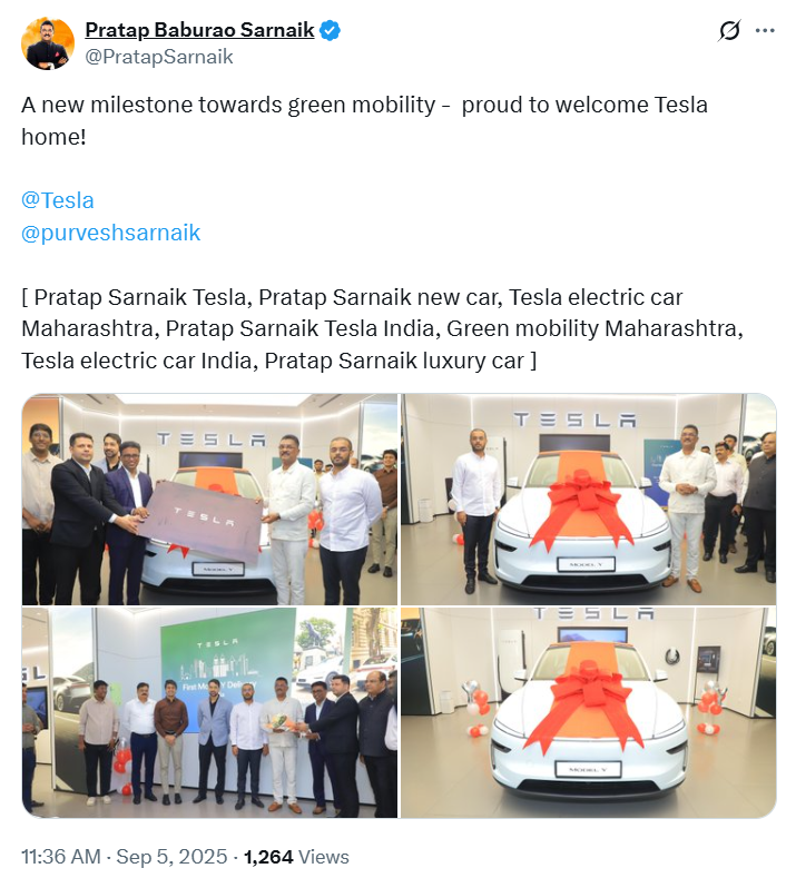 Tesla delivers first electric SUV in India 3 Tesla delivers first electric SUV in India