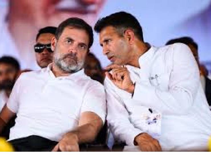 राहुल गांधी और जीतू पटवारी।