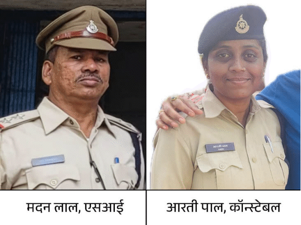 एसआई मदनलाल निमामा और कॉन्स्टेबल आरती पाल की तलाश नदी में जारी है। - Dainik Bhaskar