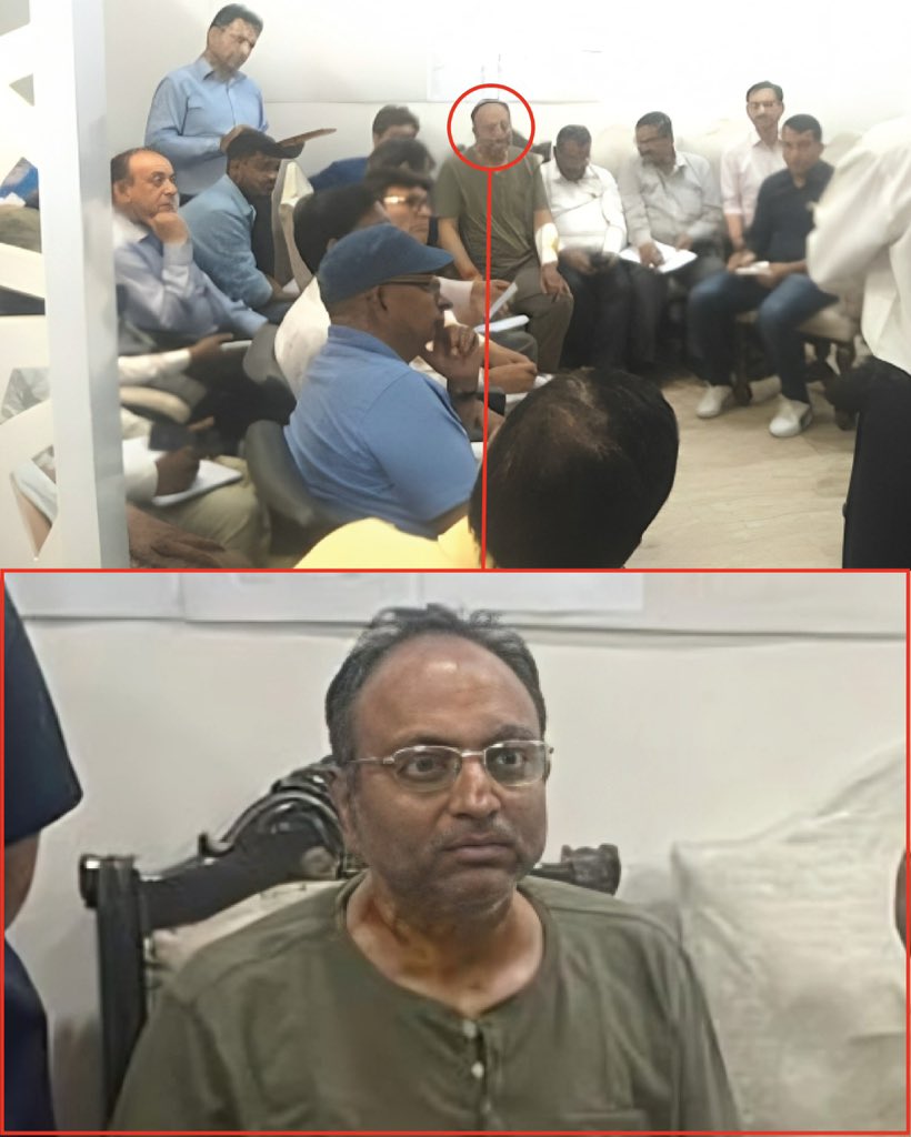 आतिशी ने X पर ये फोटो शेयर की थी, जिसमें मनीष गुप्ता मीटिंग में बैठे दिखे।
