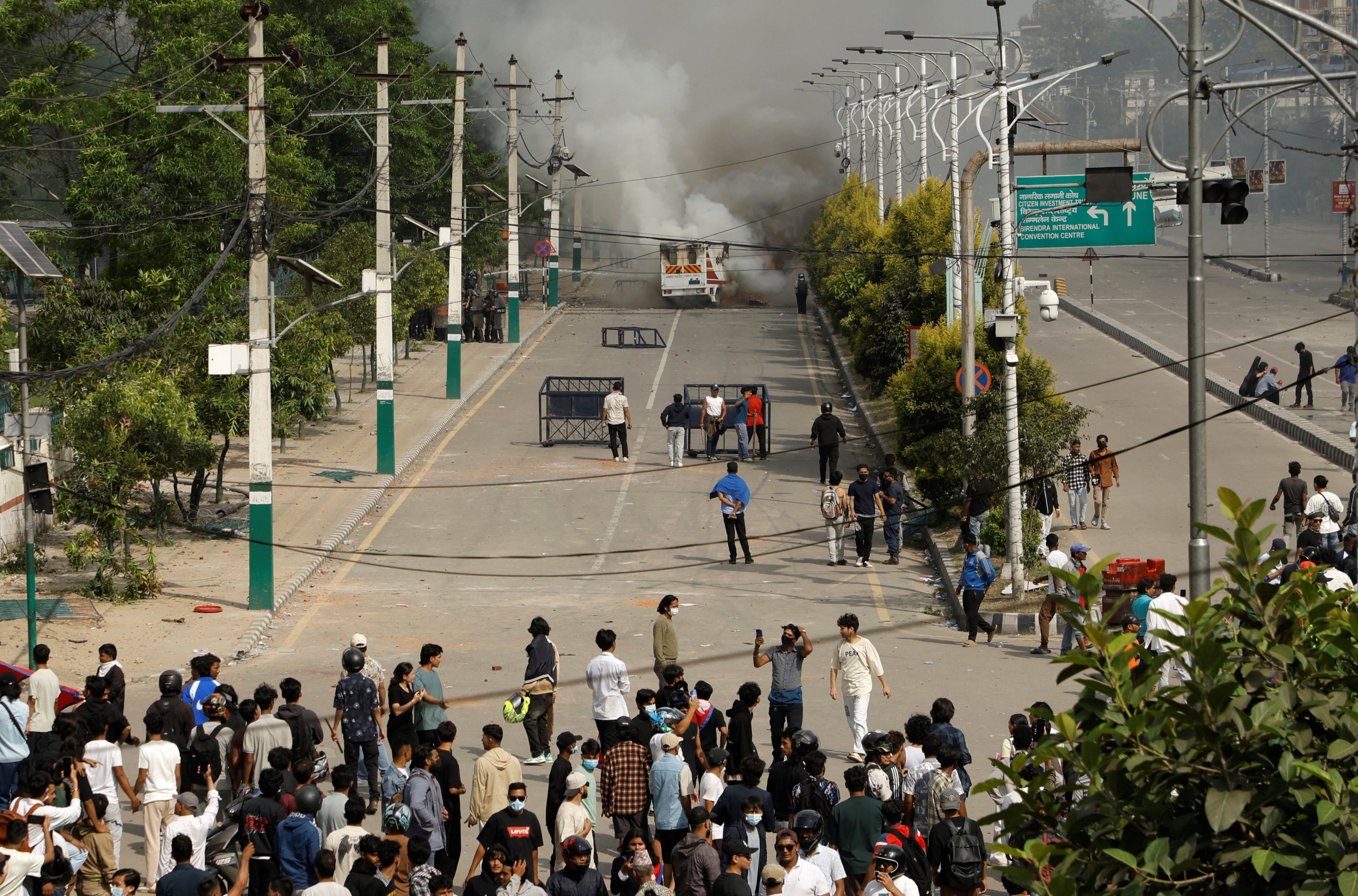 The protesters have entered the Parliament House and have arson.