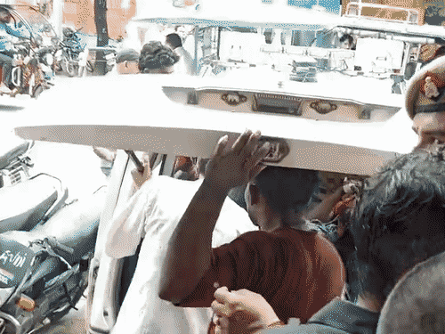 The police officer took the soldier to Meerut by ambulance.