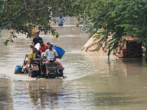 View of floods in Punjab.