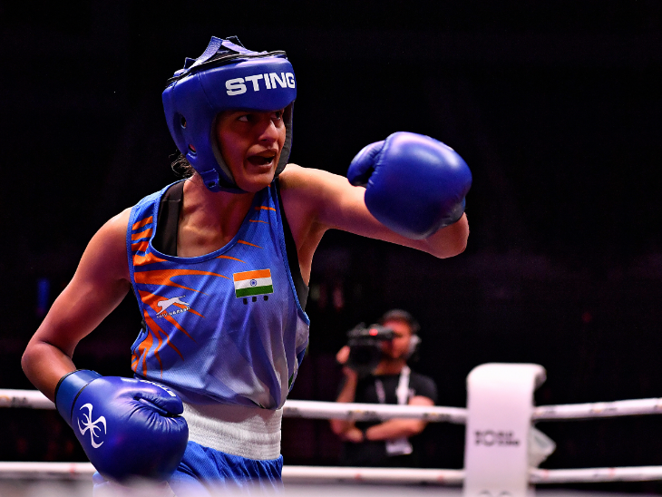 In the final, Jasmine defeated Julia Sgereeta of Poland from a 4–1 split decision. - Dainik Bhaskar