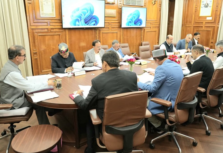 CM Sukhu presiding over the cabinet meeting at Himachal Secretariat.