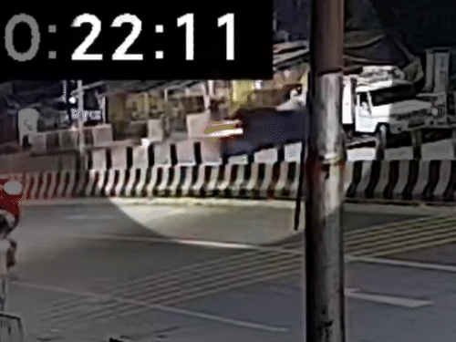 By the time the people standing on the roadside, the car had trampled them.