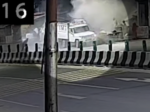 After the accident, dust and smoke started. There was chaos.