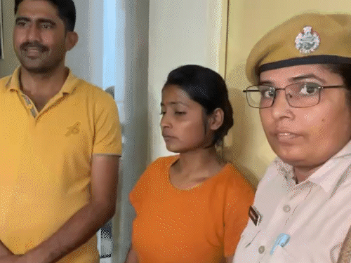 पुलिस गिरफ्त में आरोपी मां। वह पुलिस को गुमराह करती रही।