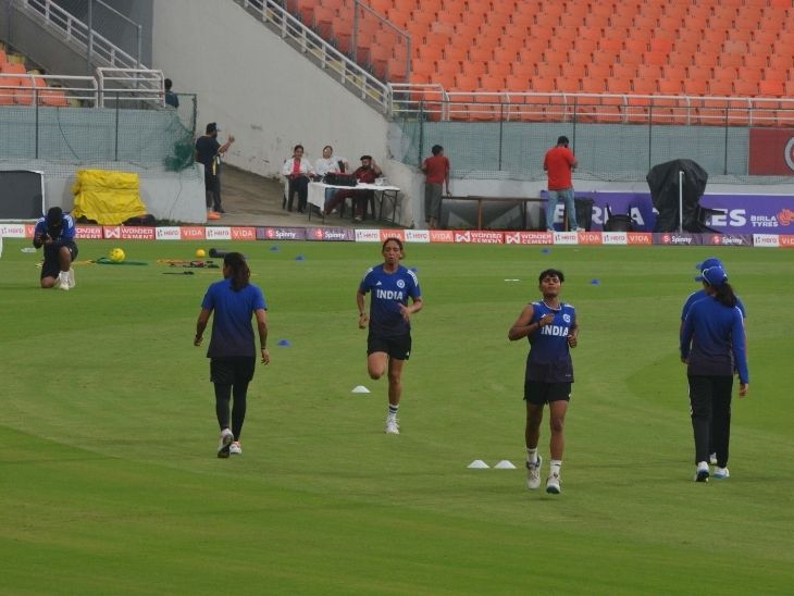 Practicing in the ground.