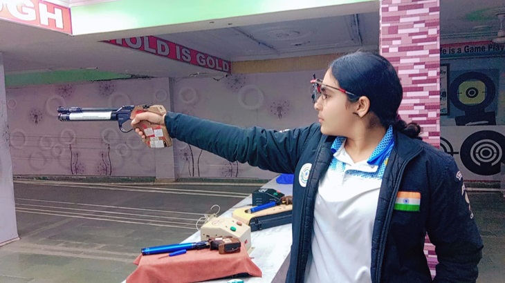 Photo of Suruchi Phogat during shooting practice.