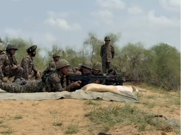 At the close location, the soldiers practiced firing.