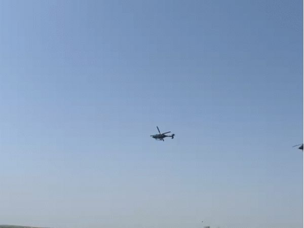 The soldiers also got down from the helicopter and also practiced to attack the enemy camp.