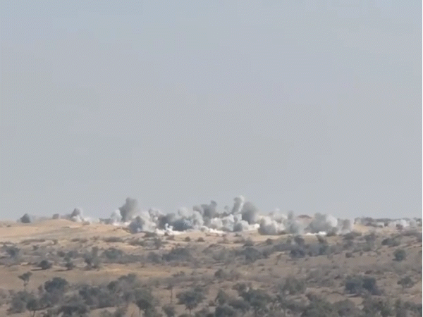The enemy was bombed by the army by tracing the location from the drone.