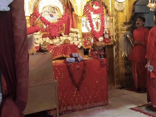 नवरात्रि में किया गया चौथ माता का श्रृंगार।