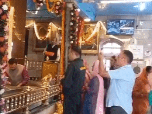 Devotees visited the Colibari temple in Shimla in the morning