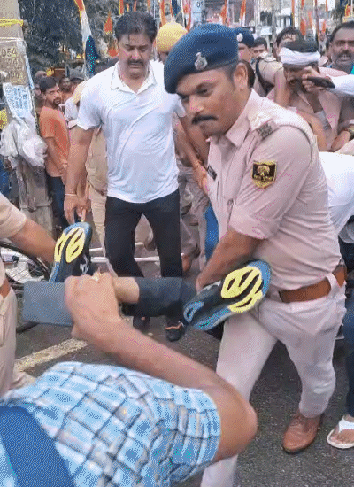 Police takes the national president of Youth Congress, Uday Bhanu, police.
