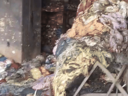Goods burnt in the house after the fire.