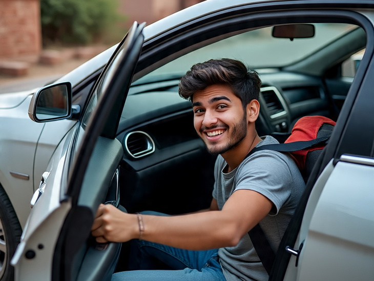 छात्रा को बहला-फुसलाकर कार में बैठा ले गए आरोपी। फोटो सोर्स- एआई जेनरेटेड।