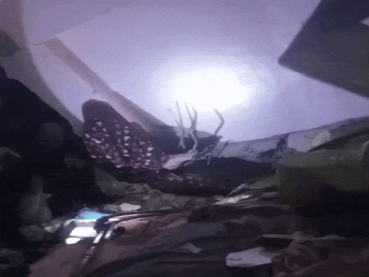 The video inside the house came in front, the woman was seen buried under the stool.