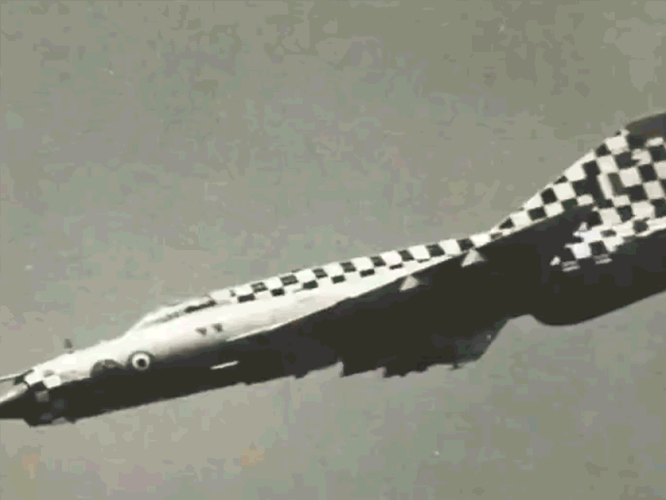 Pictures of MiG-21 from top of the clouds and fighter plane on the ground.
