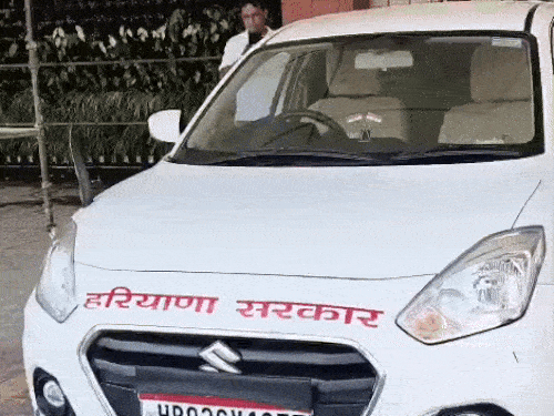 Doctor Manjeet's government car parked outside the CMO office.