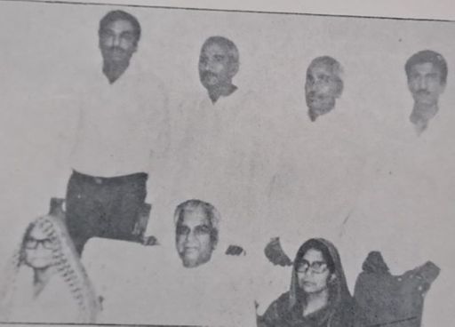 Behind Chaudhary Devi Lal, Ranjit Chautala (most left) with his brothers Omprakash Chautala and Pratap Chautala.