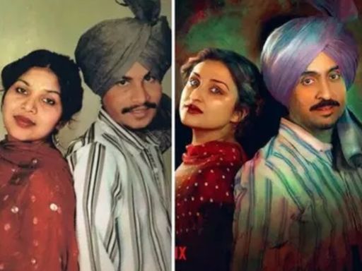 अमर सिंह चमकीला और उनकी पत्नी अमरजोत कौर (बाएं) का फाइल फोटो। फिल्म में इनकी भूमिका दिलजीत दोसांझ और परिणीति चोपड़ा ने निभाई है।