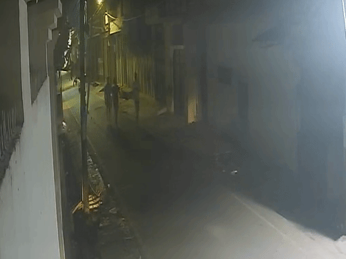 युवकों ने घर-घर टॉर्च लगाकर रेकी की। इस दौरान असलहे के दम पर बेखौफी से घूमते दिखे।