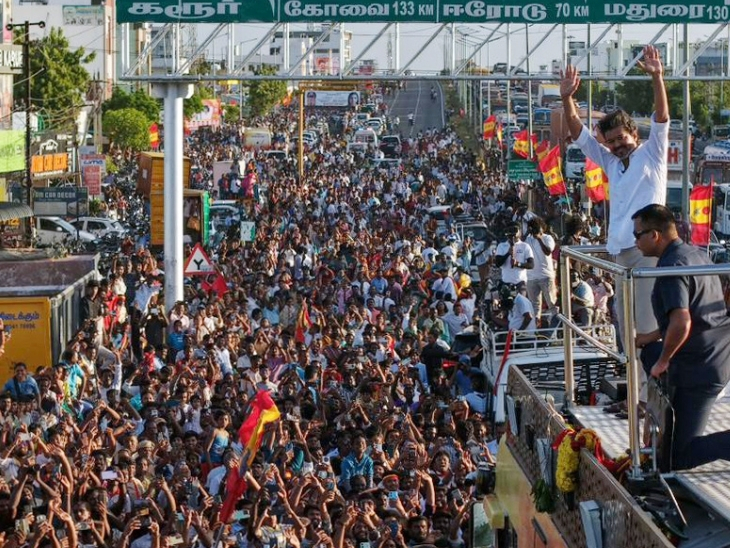 तमिलनाडु की राजनीति के कई बड़े चेहरे फिल्मी दुनिया से सियासत में आए। इनमें विजय थलापथि नया नाम है। - Dainik Bhaskar