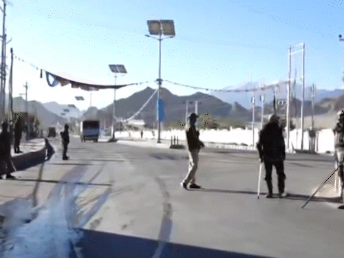 Roads are deserted since curfew in Leh.