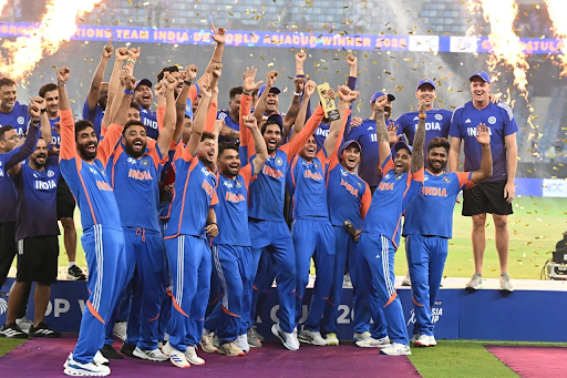 भारतीय खिलाड़ियों ने बिना ट्रॉफी के सेलिब्रेट किया।
