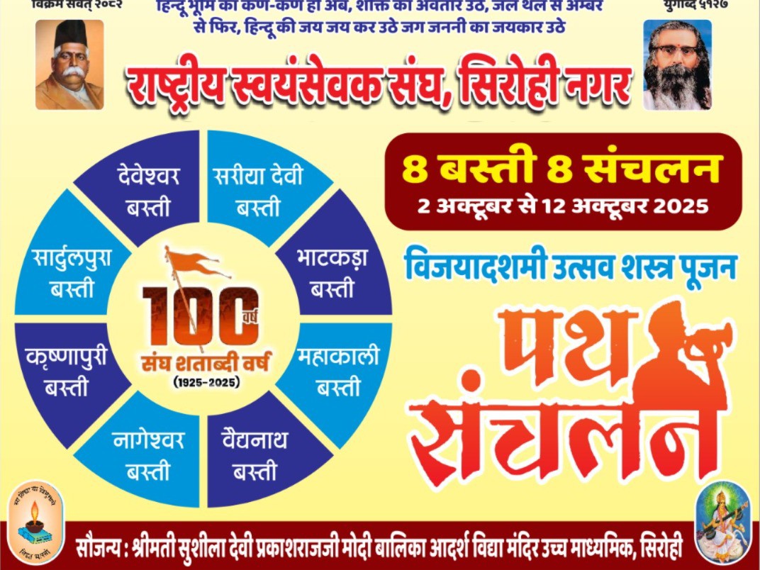 100 path marches will be held in the district on the occasion of Sangh ...