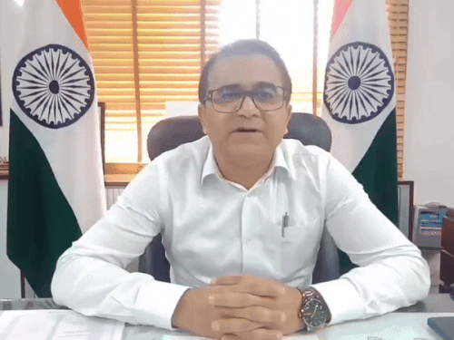 DC Harish Kumar giving information to the media.