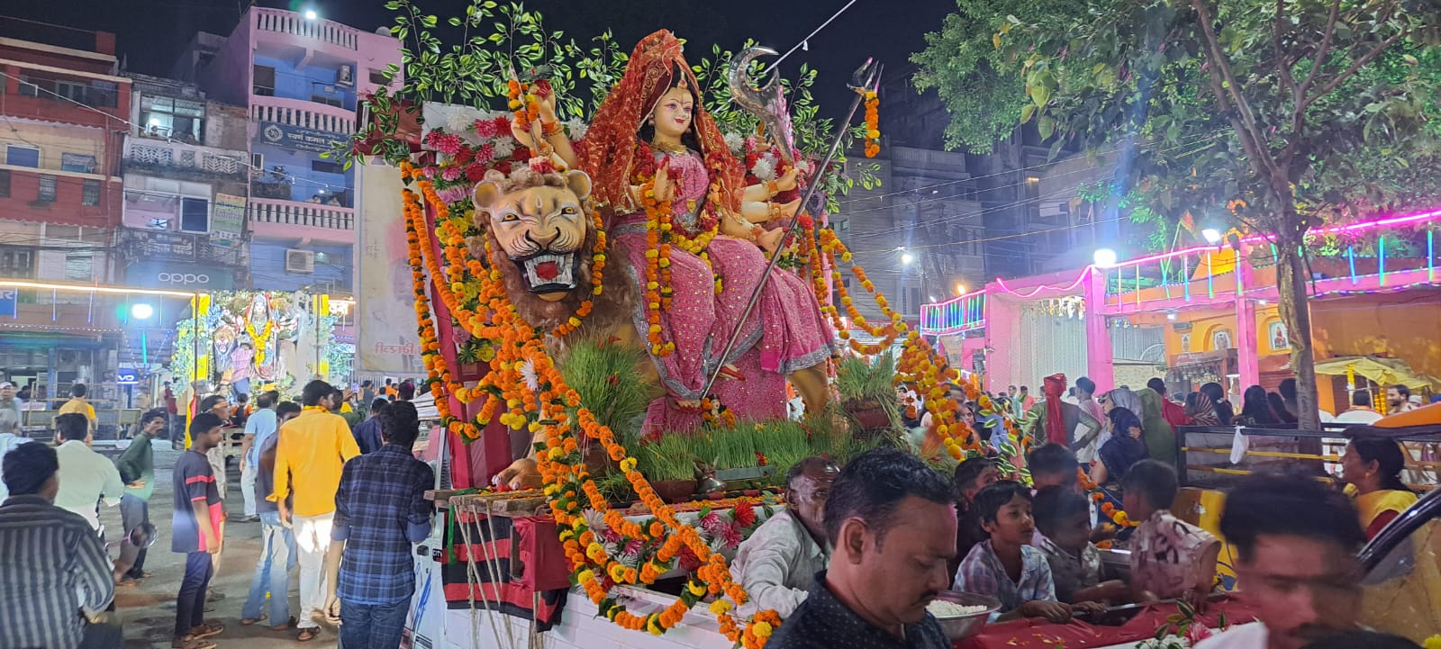 माता के दर्शन करने उमड़े भक्त।