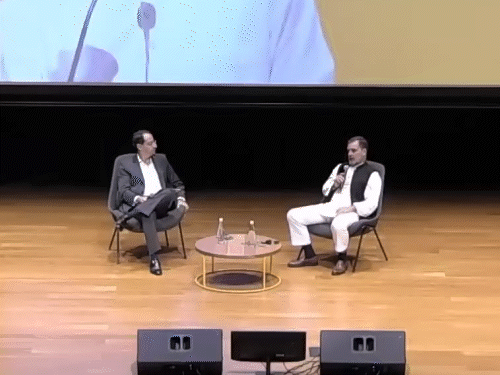 राहुल गांधी ने कोलंबिया में EIA यूनिवर्सिटी में एक कॉन्फ्रेंस में हिस्सा लिया। वे लैटिन अमेरिकी देशों की यात्रा पर हैं। - Dainik Bhaskar
