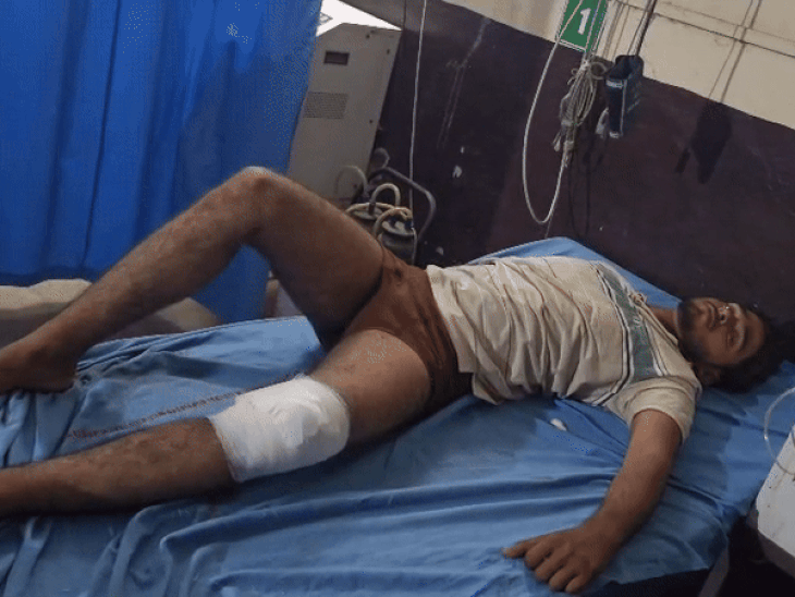 नूंह में मुठभेड़ के बाद गिरफ्तार किया गया आरोपी। - Dainik Bhaskar