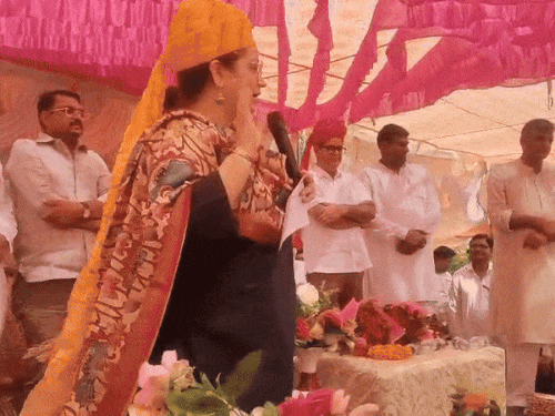 On July 18, Health Minister Aarti Rao addressed a public meeting in a village in Kosli.