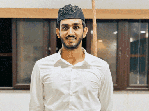 DUSU President Aryan Mann for punishment in the traditional dress uniform of Rashtriya Swayamsevak Sangh.
