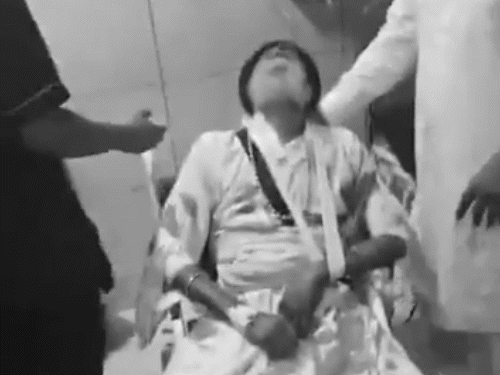 Elderly injured in violent clash at Gurudwara Mehtabgarh Sahib. The elderly have suffered an injury to his hand.