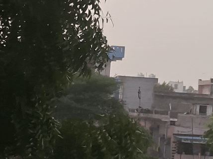 सीकर में बारिश होने के साथ ही सुबह तेज हवाएं भी चली।