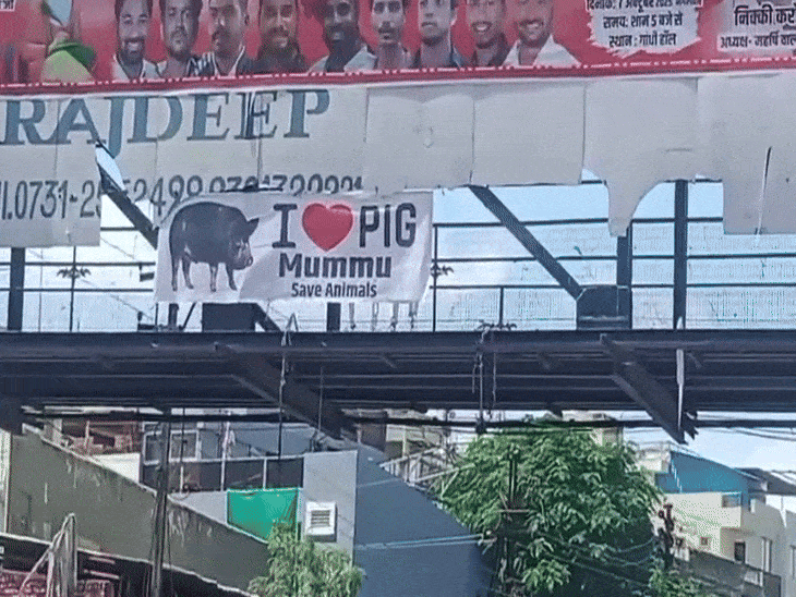 कलेक्टर चौराहे के समीप लगाया था पोस्टर।