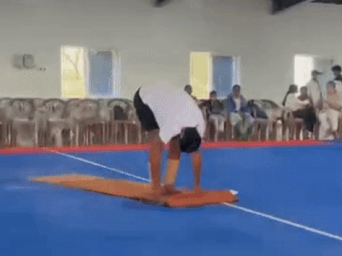 Sandeep Arya doing Surya Namaskar.