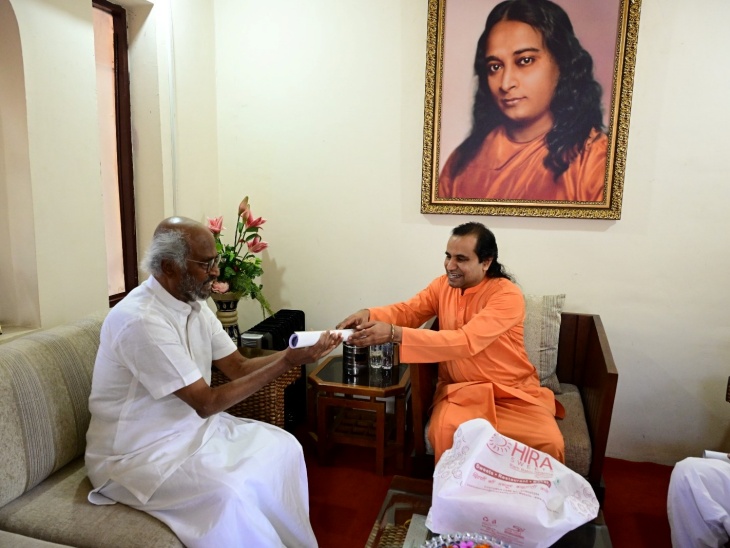Rajinikanth took blessings from the monks and nuns.
